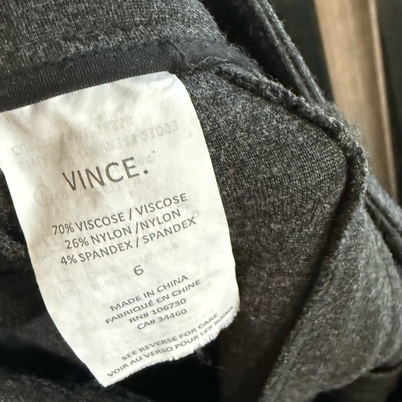 Vince.|Charcoal gray business casual skinny stretchy  pull on moto pants••size 6 - Picture 10 of 14